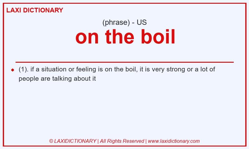 Definition on the boil in American English