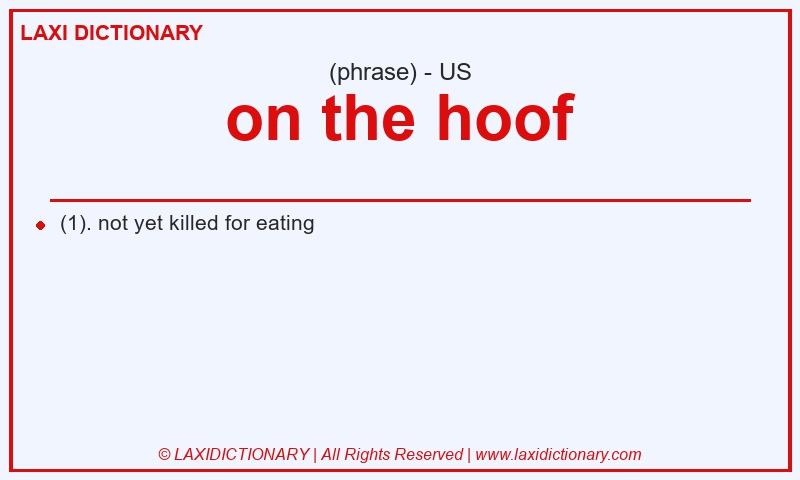 Definition on the hoof in American English