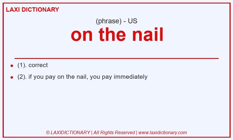 Definition on the nail in American English