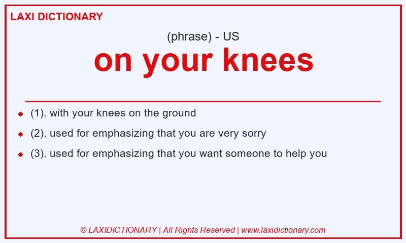 Definition on your knees in American English