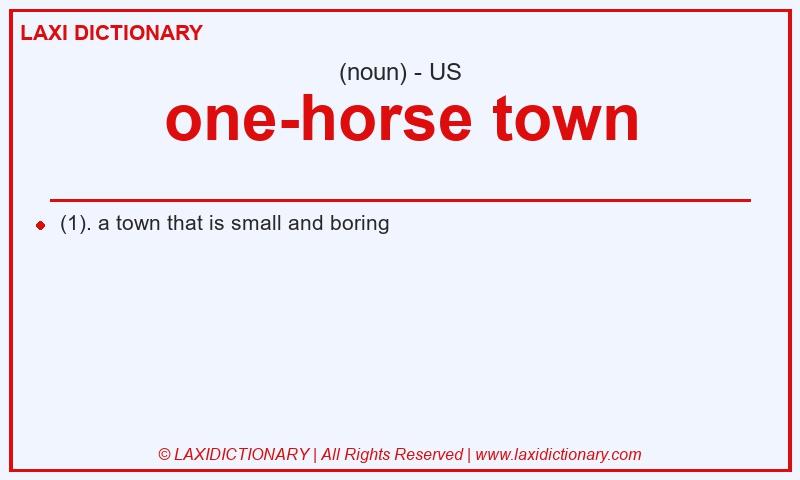 Definition one-horse town in American English
