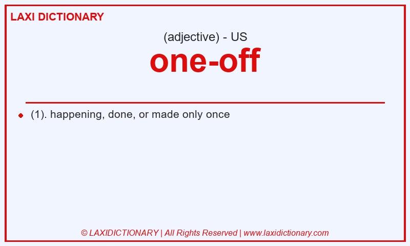 Definition one-off in American English
