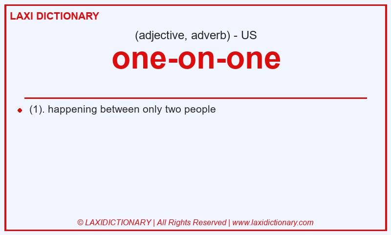 Definition one-on-one in American English