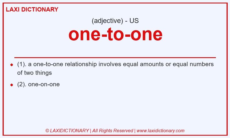 Definition one-to-one in American English