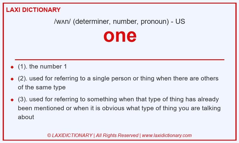 Definition one in American English