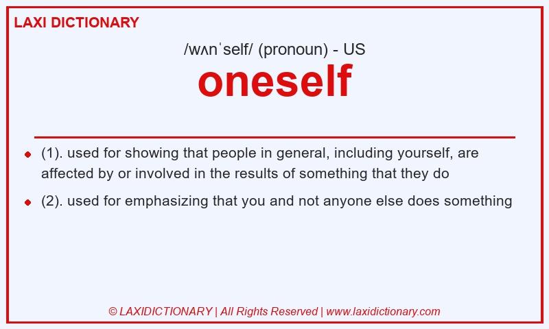 Definition oneself in American English