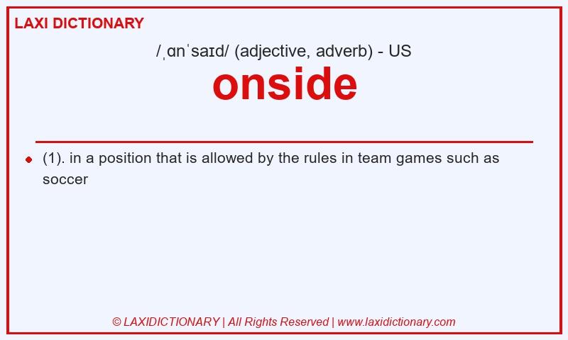 Definition onside in American English