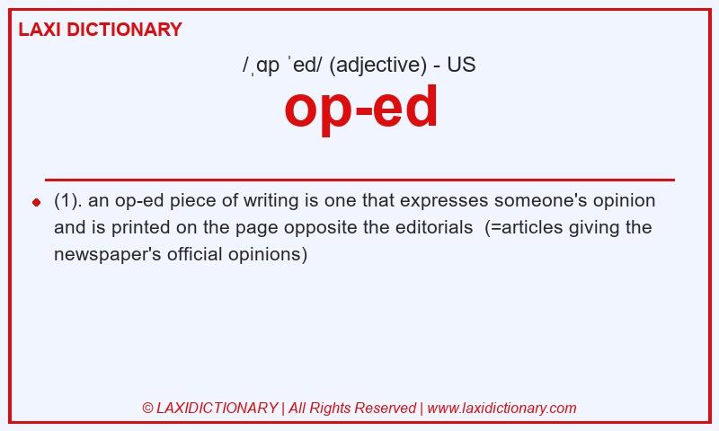 Definition op-ed in American English