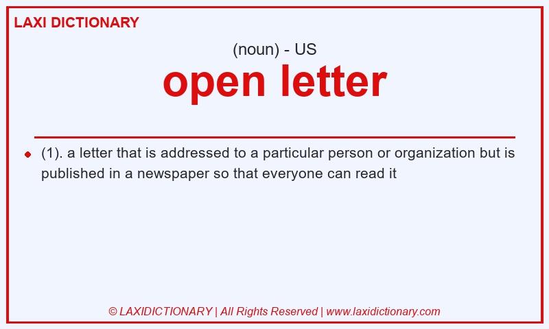Definition open letter in American English
