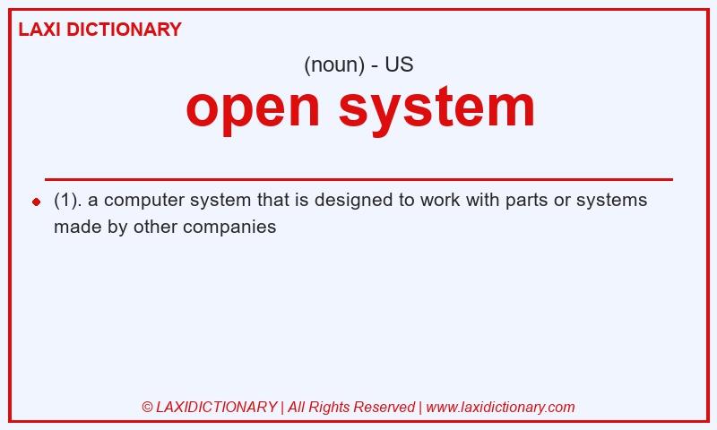Definition open system in American English