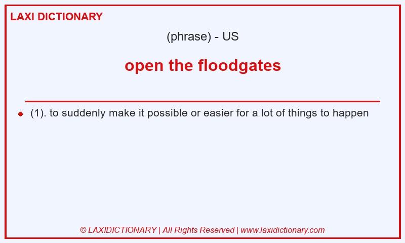 Definition open the floodgates in American English