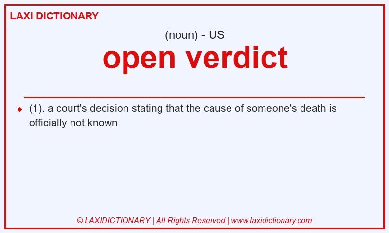 Definition open verdict in American English