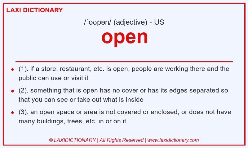 Definition open in American English