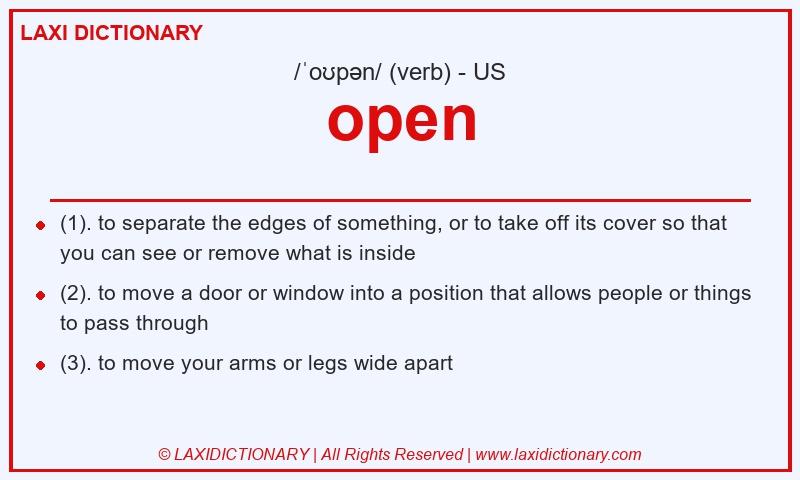 Definition open in American English