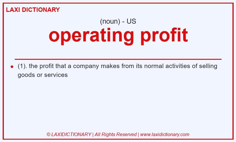 Definition operating profit in American English