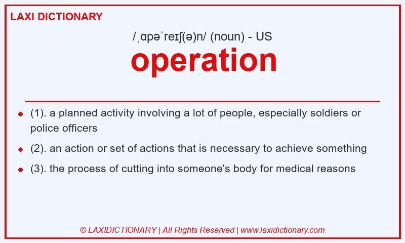 Definition operation in American English