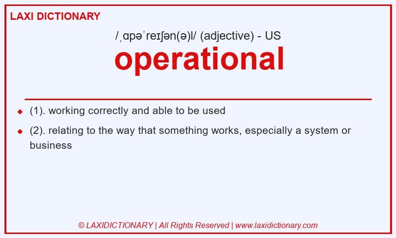Definition operational in American English