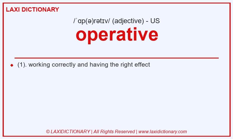 Definition operative in American English