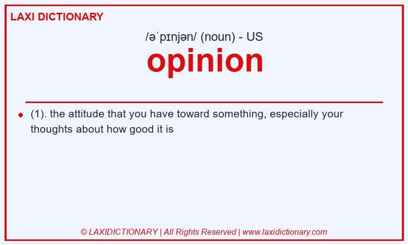 Definition opinion in American English