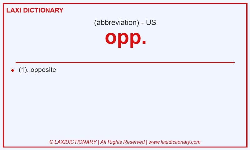 Definition opp. in American English