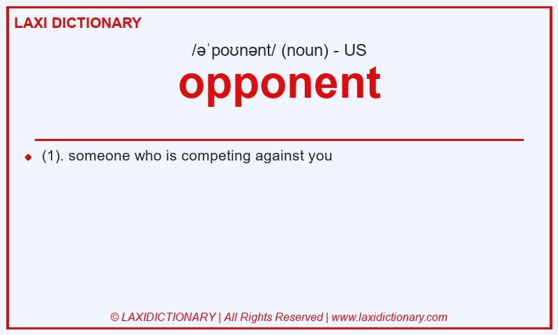 Definition opponent in American English