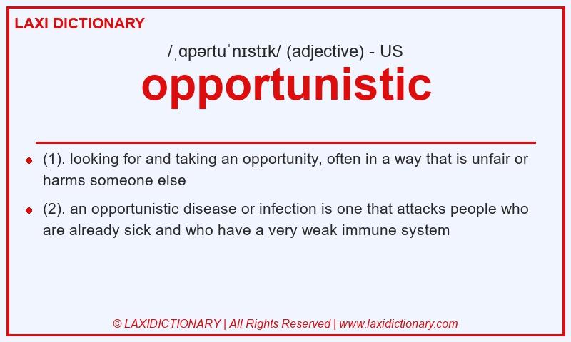 Definition opportunistic in American English