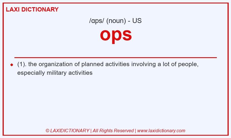 Definition ops in American English