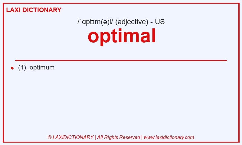 Definition optimal in American English