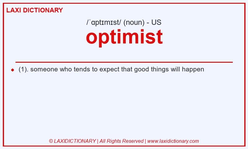 Definition optimist in American English
