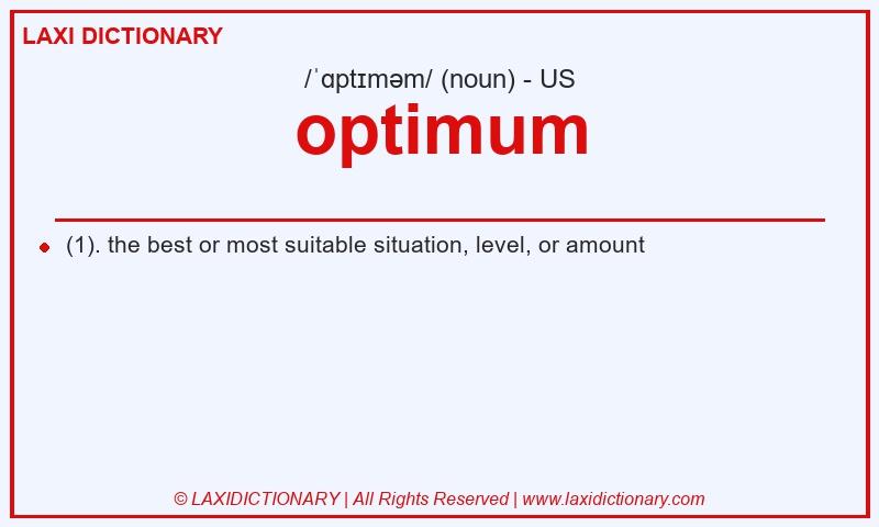 Definition optimum in American English