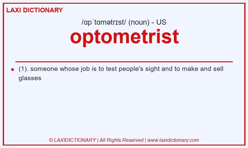 Definition optometrist in American English
