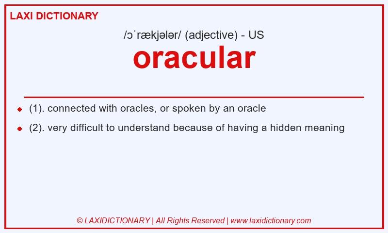 Definition oracular in American English