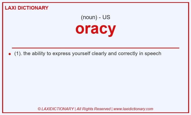 Definition oracy in American English
