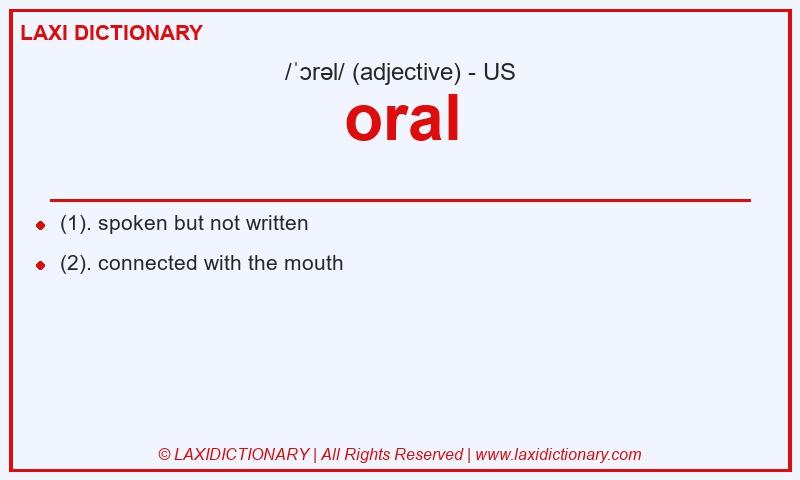 Definition oral in American English
