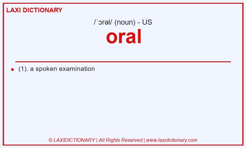 Definition oral in American English
