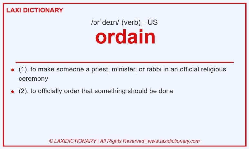 Definition ordain in American English