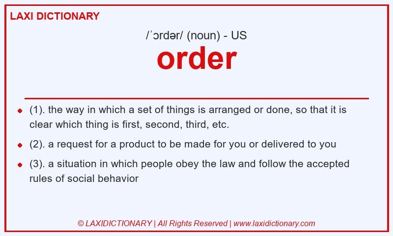 Definition order in American English