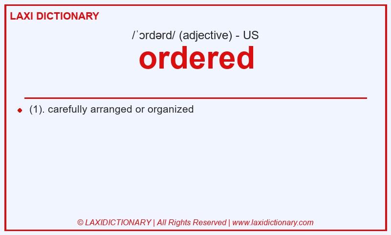 Definition ordered in American English