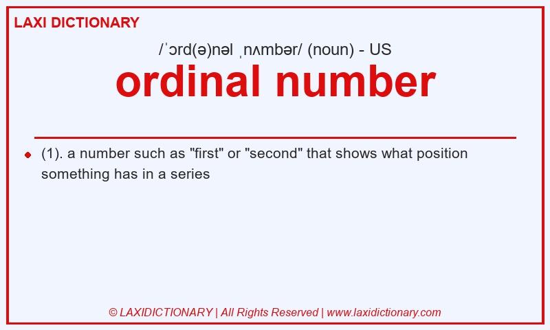 Definition ordinal number in American English