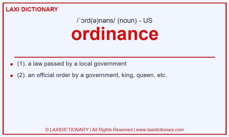 Definition ordinance in American English