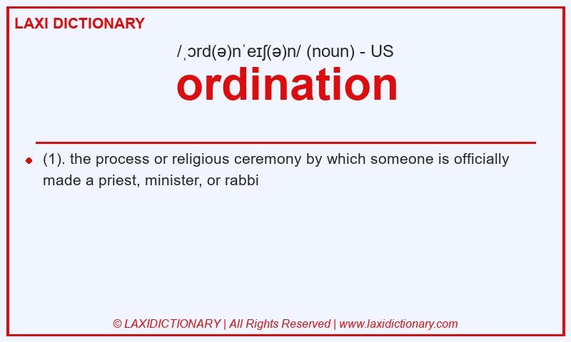 Definition ordination in American English