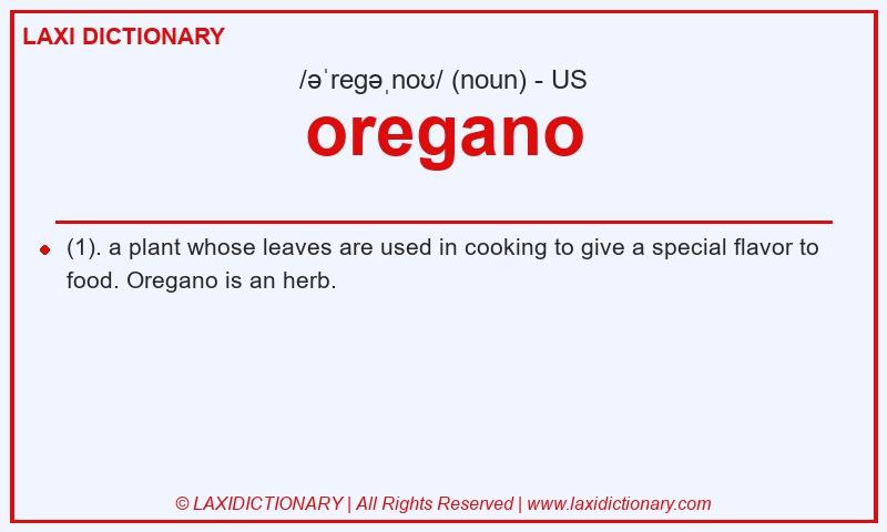 Definition oregano in American English
