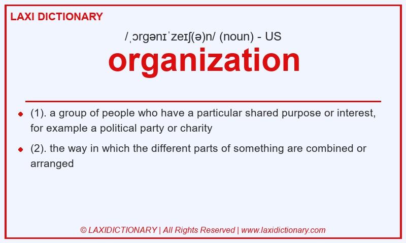 Definition organization in American English