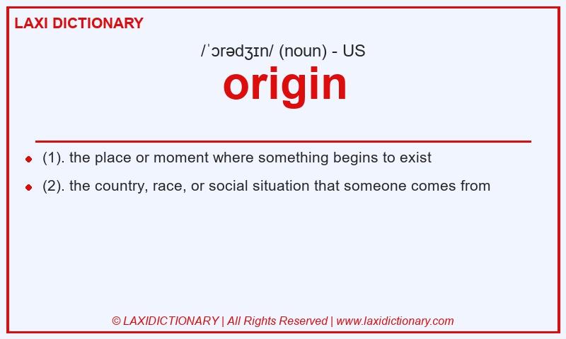 Definition origin in American English