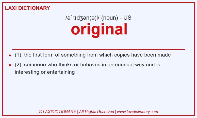 Definition original in American English
