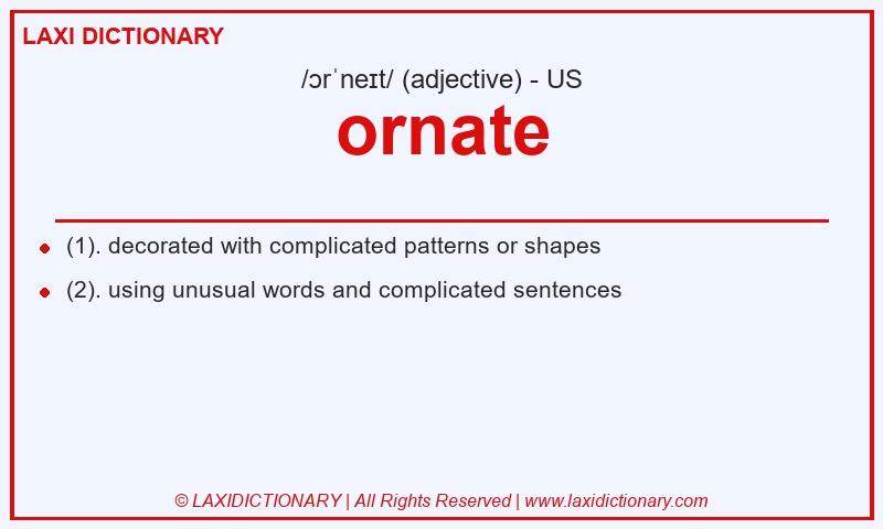 Definition ornate in American English