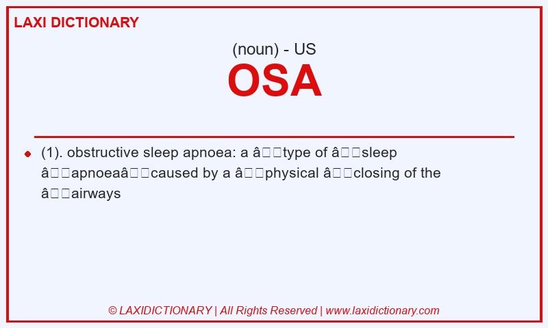 Definition OSA in American English
