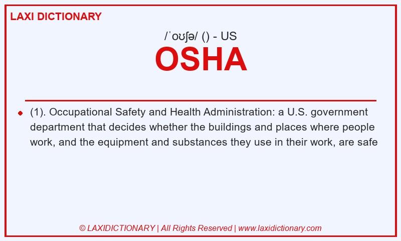 Definition OSHA in American English