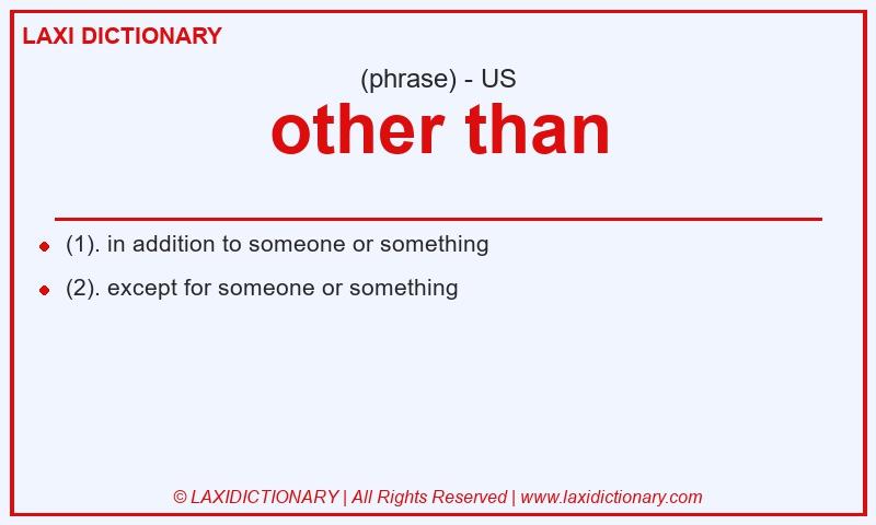 Definition other than in American English