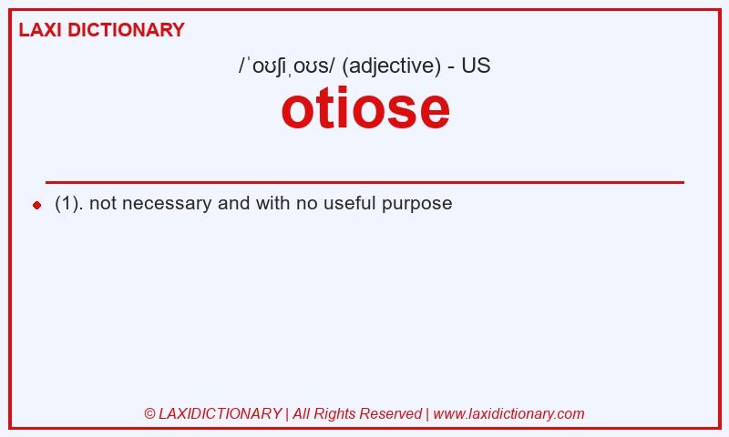 Definition otiose in American English